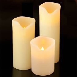 LED-Kerze aus Echtwachs mit Vanilleduft